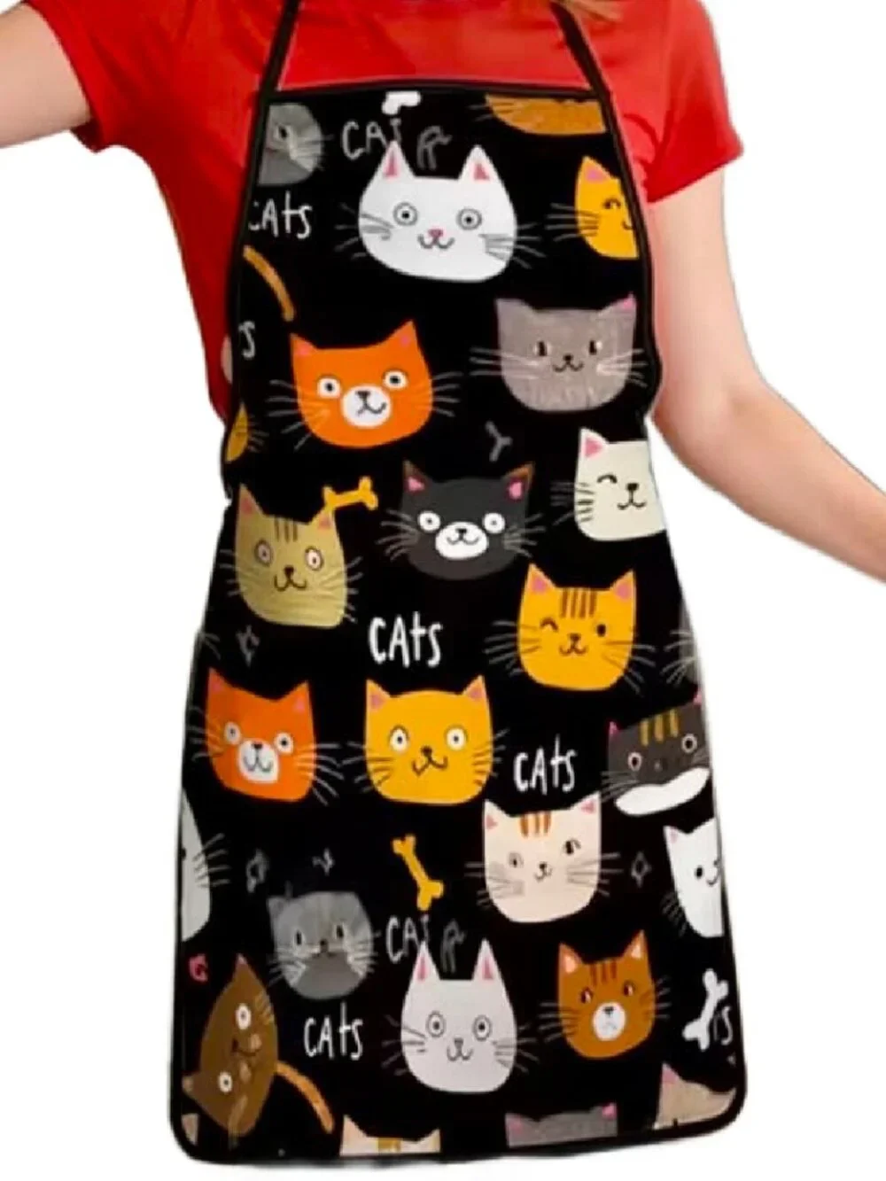 Adult Cat All Over Print APRON Kitchen Adjustable Unisex BBQ Baking Crafting NWT